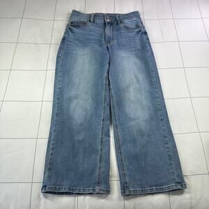 Judy Blue Jeans Cool Runnings Cropped Wide Leg Medium Wash Stretch Denim Casual